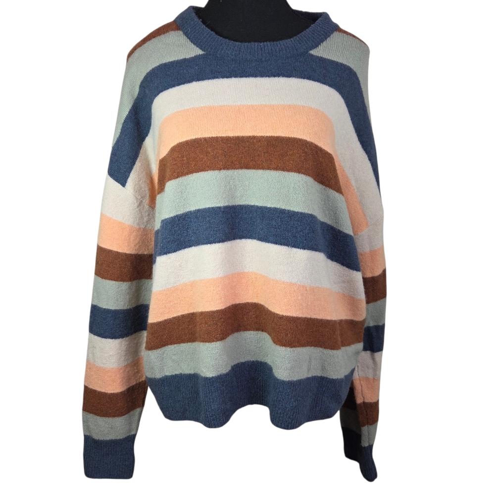 Madewell Women's Merino Wool And Alpac Blend Striped Sweater Size Med